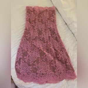 V. Chapman Floral Lace Chemise in Pink